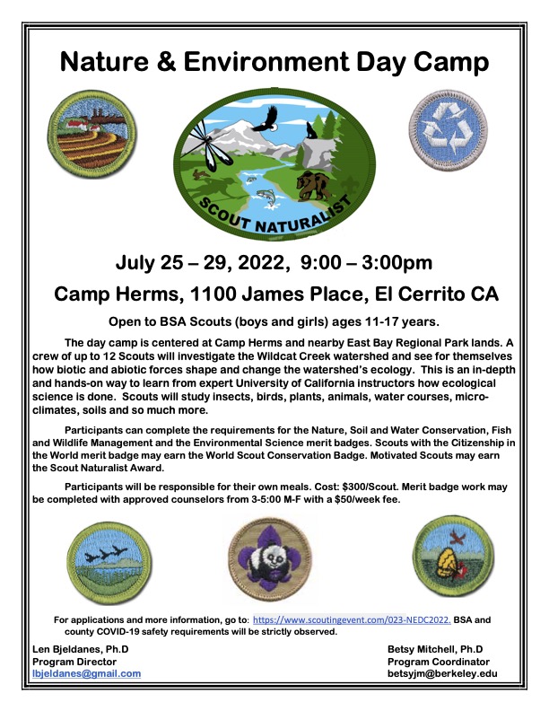 Flyer with details of Nature and Environment Day Camp