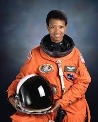 Photo of Mae C. Jemison in her space suit